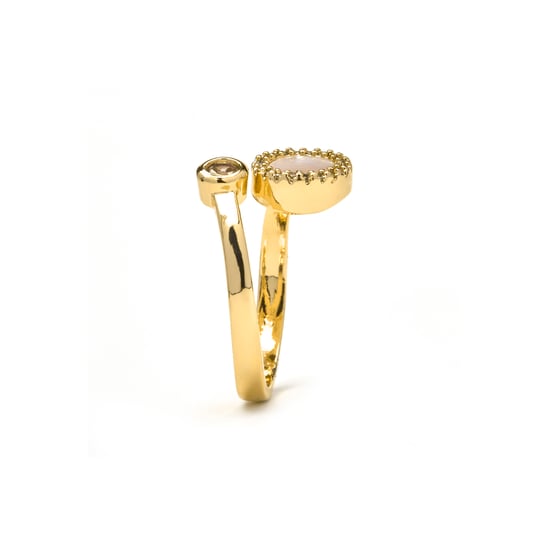 Luxenter ring met wit parelmoer 18k gouden afwerking - Yaran - Image 3