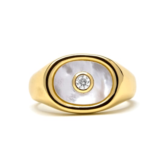 Luxenter ring met wit parelmoer 18k gouden afwerking - Staxo - Image 4