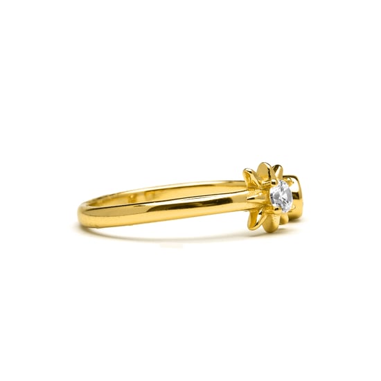 Luxenter Sterlingsilver 925-ring med glänsande 18K guldfinish zirconia - Lialt - Image 4