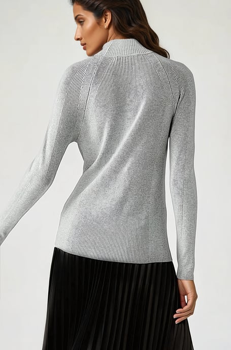 Ribbed Turtle Neck Fine Knit Jumper - Image 4