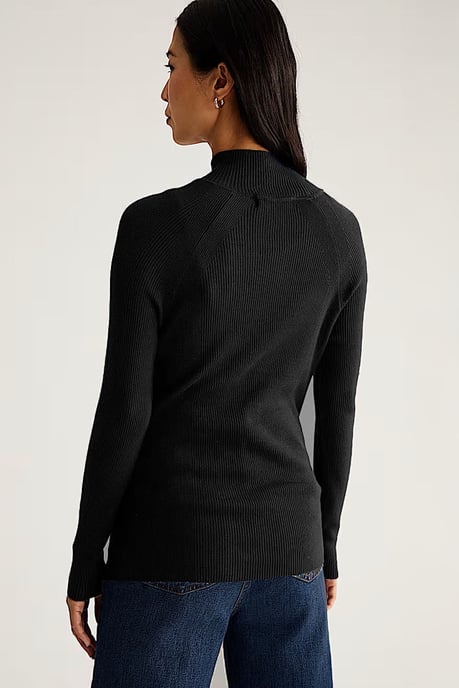 Ribbed Turtle Neck Fine Knit Jumper - Image 3