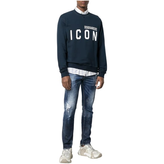 Dsquared2 Mens Sweatshirt Icon Pullover Crew Neck Jumper Cotton Plain Cool Fit - Image 2