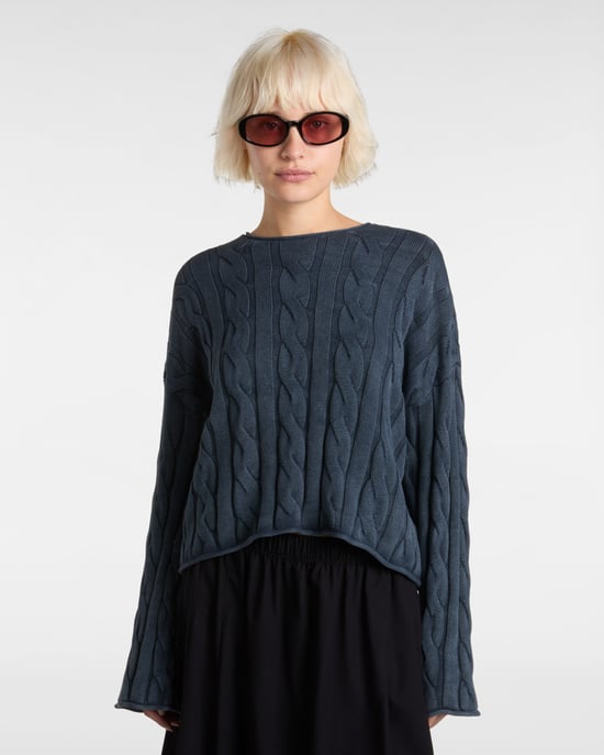 Mila Cable Knit Crop Sweater - Image 3