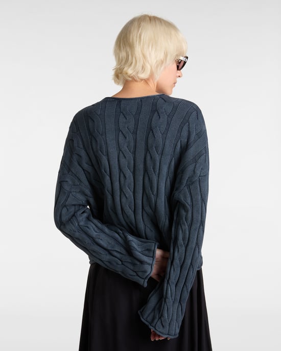 Mila Cable Knit Crop Sweater - Image 4