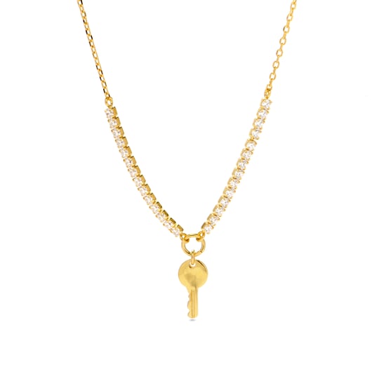 Luxenter Sterling Zilver 925 halsketting afgewerkt met 18K geel goud - Dikar - Image 2
