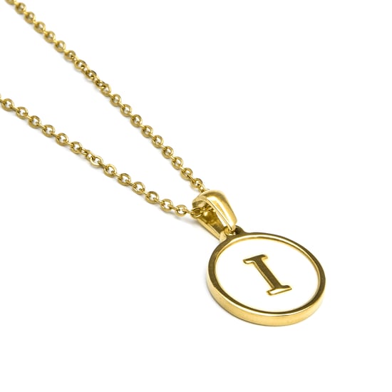 Luxenter collier in wit parelmoer afgewerkt in 18K geel goud - Alfabet - Image 3