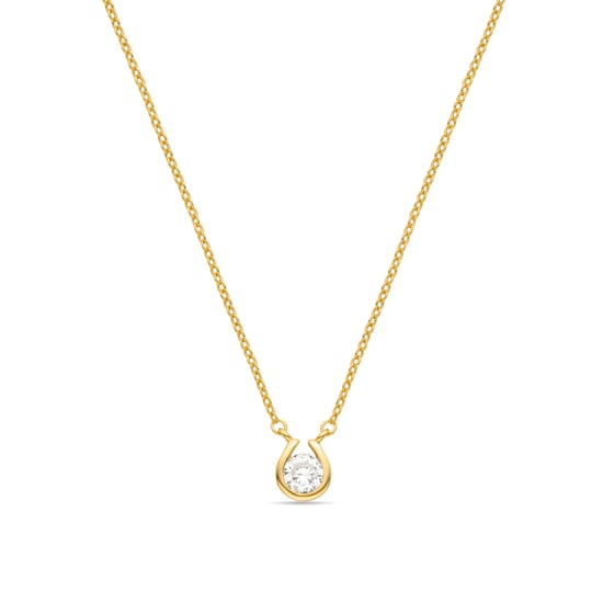Luxenter Briljant Zirkonia collier afgewerkt in 18K geel goud - Ceol - Image 1