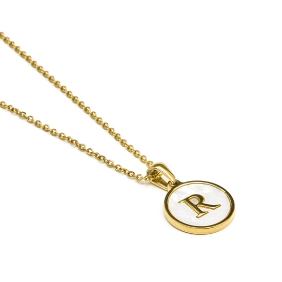 Luxenter collier in wit parelmoer afgewerkt in 18K geel goud - Alfabet - Image 3