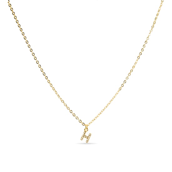 Luxeketting met glanzende zirkonia 18k goud afwerking - Alfabet - Image 1