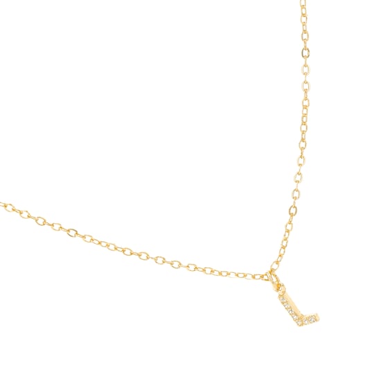 Luxeketting met glanzende zirkonia 18k goud afwerking - Alfabet - Image 3