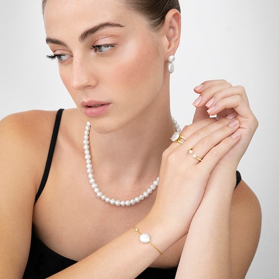 Luxenter Sterling Silver 925 necklace with white pearl finished in 18K yellow gold - Kipepeo - Image 2