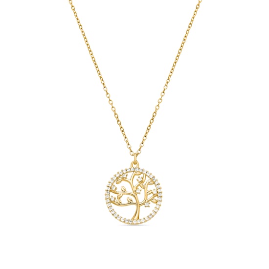 Luxenterhalsband med glänsande zirkonia 18K guldfinish - Gorbou - Image 1