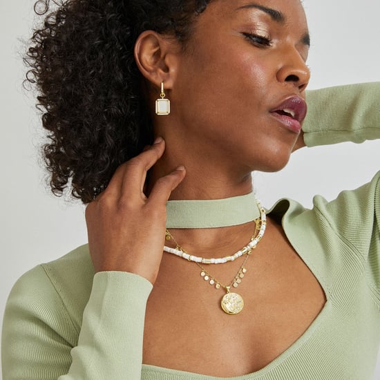 Luxenter Sterling Silver 925 necklace with white mother of pearl finished in 18K yellow gold - Wicoy - Image 2