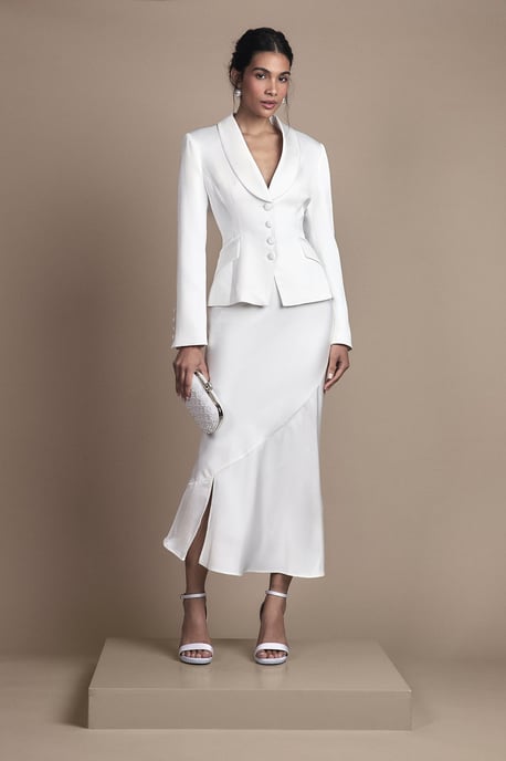 Bridal Satin Detail Fitted Skirt - Image 1