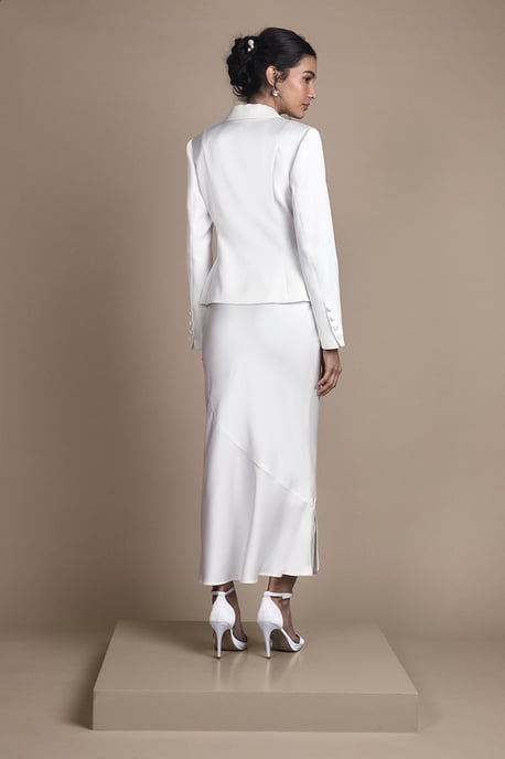 Bridal Satin Detail Fitted Skirt - Image 3
