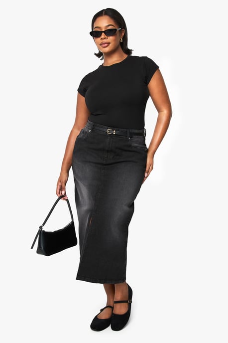 Plus Denim Midaxi Skirt - Image 3