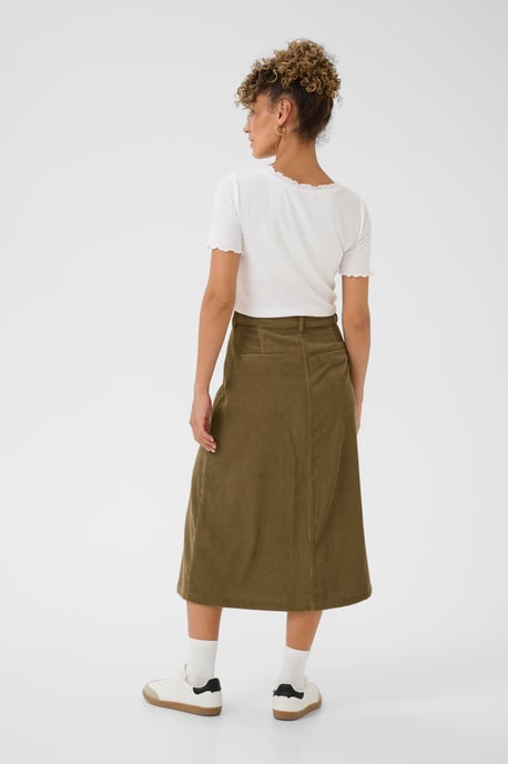 CRCory Long Button Skirt Skirt A-shape - Image 3