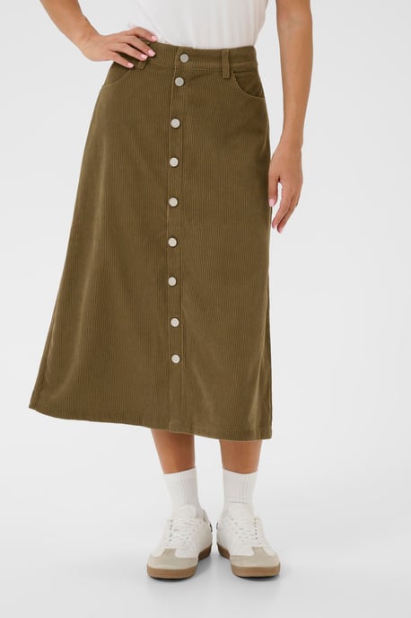 CRCory Long Button Skirt Skirt A-shape - Image 5