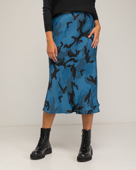 Midi geprinte rok met zijde - Image 2