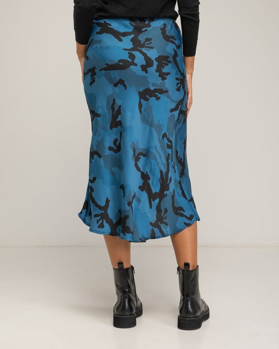 Midi geprinte rok met zijde - Image 3