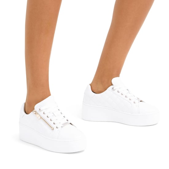 Carvela Leather Connected Zip Sneakers - Image 5