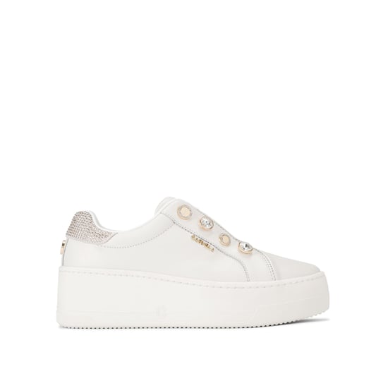 Carvela Leather Connected Laceless Coin Sneakers - Image 1
