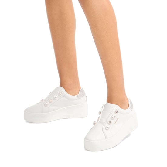 Carvela Leather Connected Laceless Coin Sneakers - Image 5