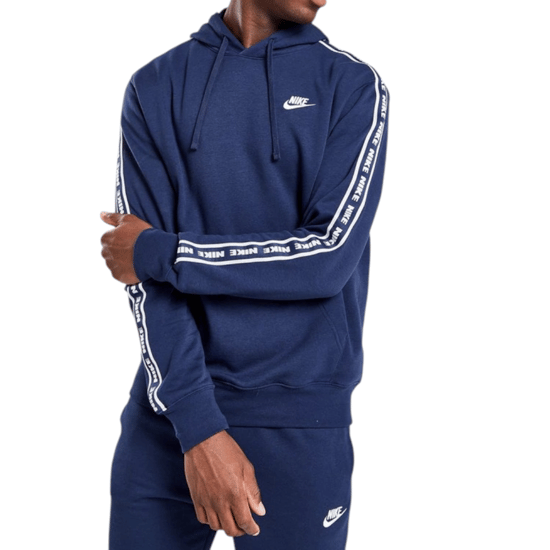 Nike Aries Club Tape Mens Pullover Hoodie Midnight Navy - Image 1