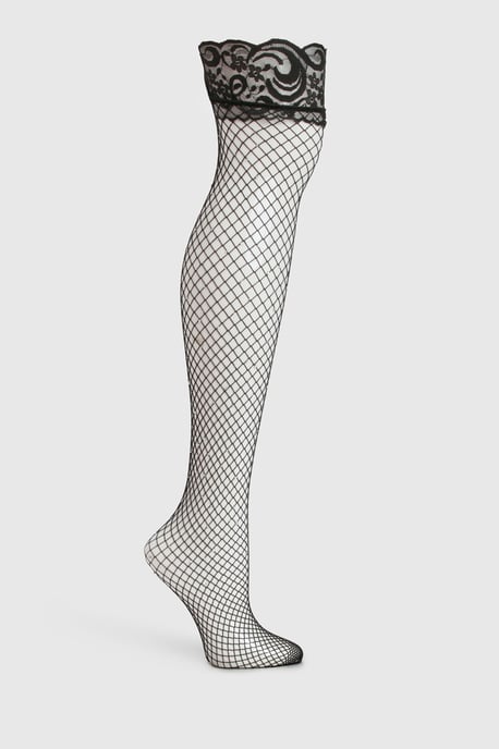 Diamante Embellished Fishnet Hold Ups - Image 2