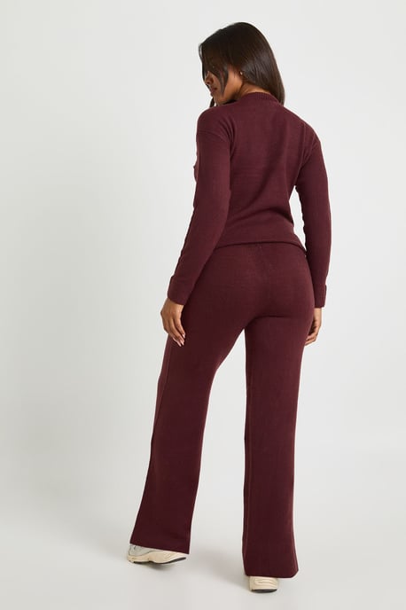 Super Soft Button Cuff Detail Oversized Jumper and Wide Leg Trouser Co-Ord - Image 2