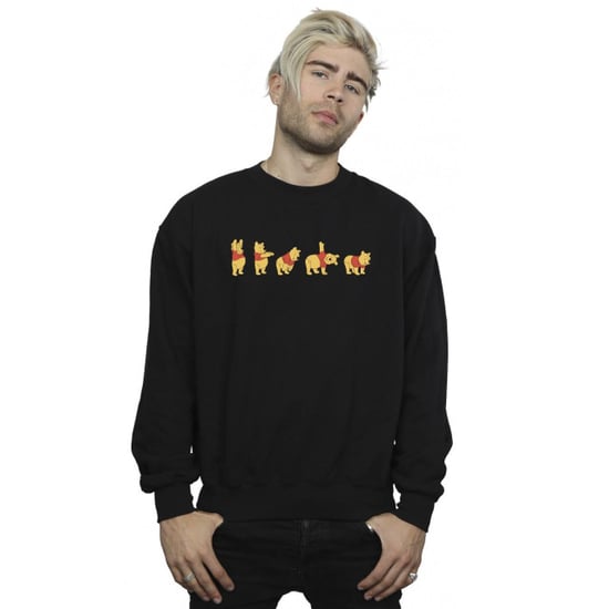 Disney Heren Winnie De Poeh Stretching Sweatshirt (Zwart) - Image 3