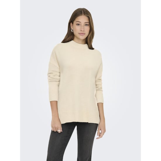 Only Onlhazel ls highneck overs pull knt noos ecru - Image 2