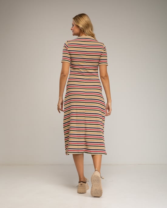 Gestreepte midi-jurk - Image 2