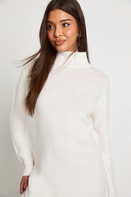 High Neck Super Soft Knitted Mini Dress - Image 4