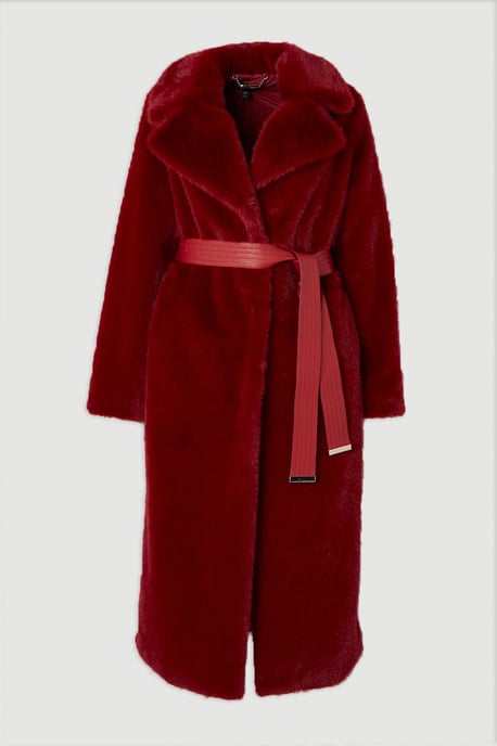 Faux Fur Longline Coat - Image 4