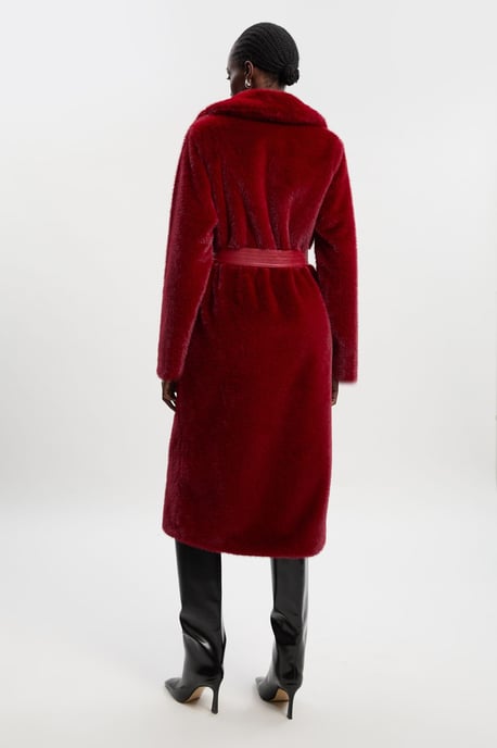 Faux Fur Longline Coat - Image 5