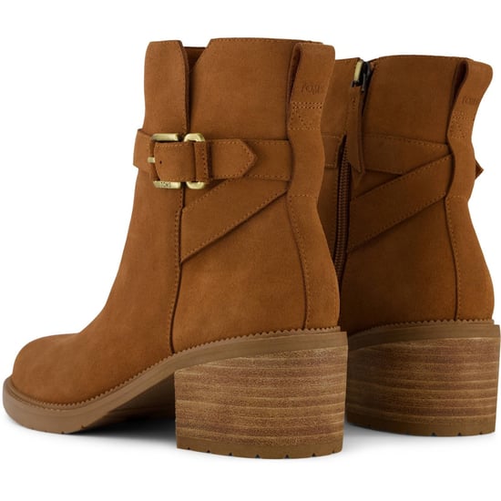 TOMS Hailey Buckle Leren Dames Enkellaarsjes Amberbruin met Hak - Image 2