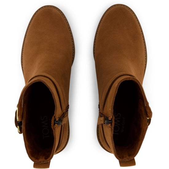 TOMS Hailey Buckle Leren Dames Enkellaarsjes Amberbruin met Hak - Image 4