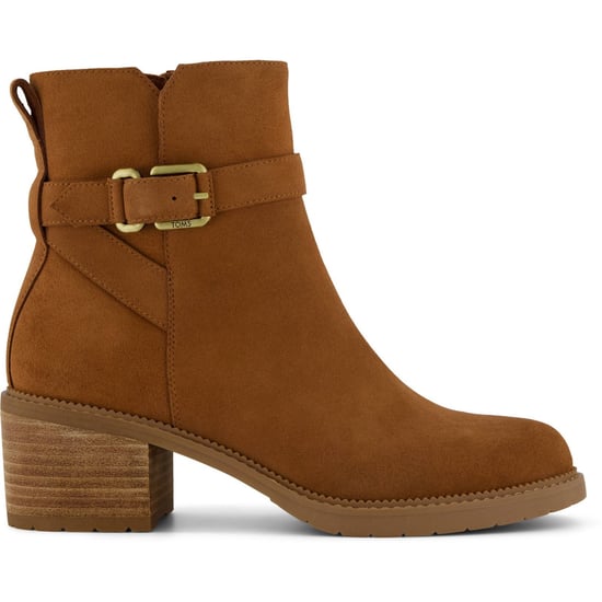 TOMS Hailey Buckle Leren Dames Enkellaarsjes Amberbruin met Hak - Image 5