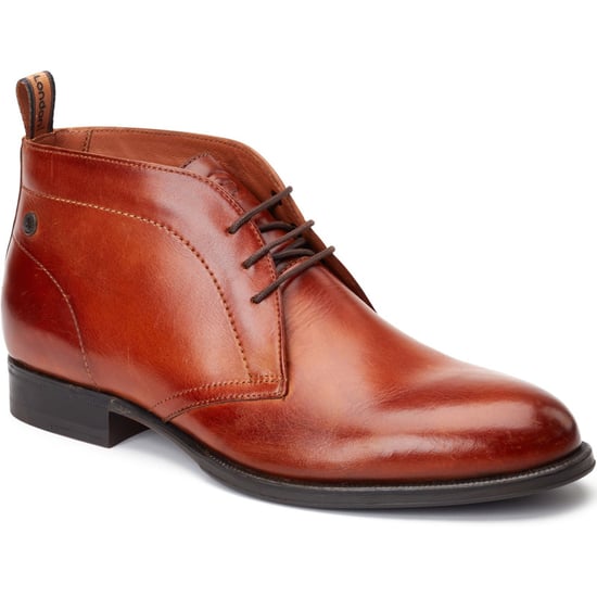 Base London Wallis Leren Heren Ankelboots in Geverfde Tan - Image 1