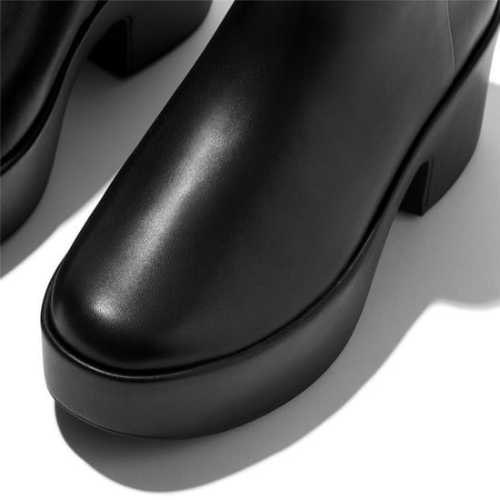 FitFlop Platform Leren Dameslaarzen met Hakken Zwart - Image 5