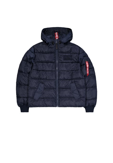 Hooded Puffer Alpha Faux Down Winter Jacket - Image 1