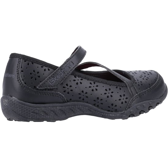 Skechers Breathe Easy Playground Poppies Meisjes Zwart Leren Schoenen - Image 2