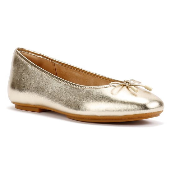 FitFlop Delicato Metallic Leather Women's Platino Ballet Flats - Image 2