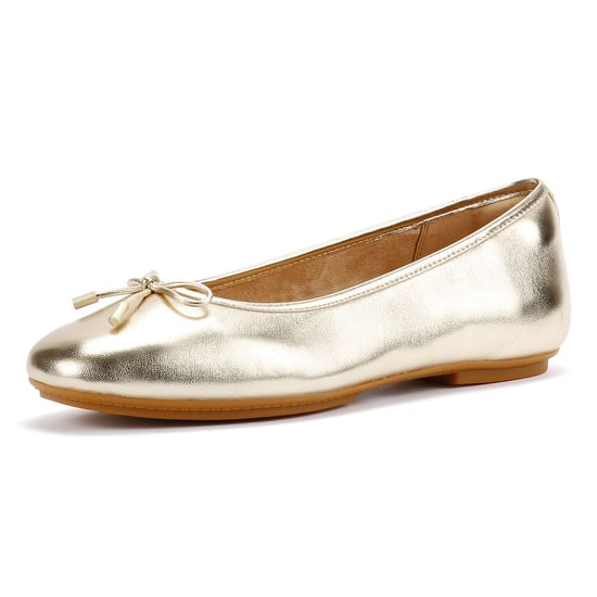 FitFlop Delicato Metallic Leather Women's Platino Ballet Flats - Image 3
