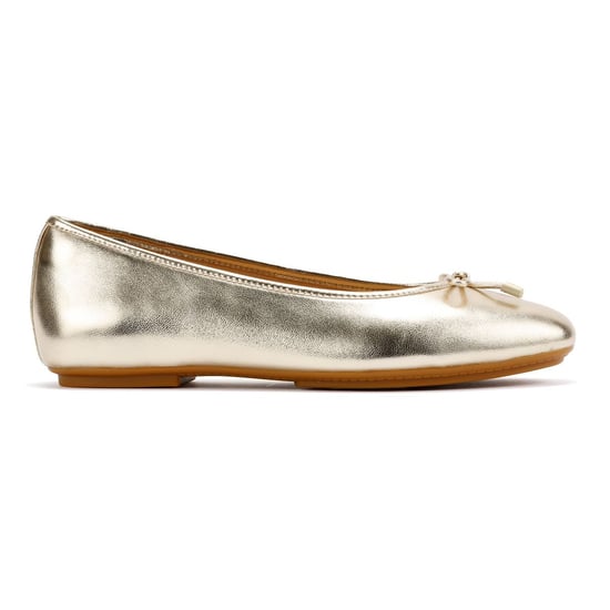 FitFlop Delicato Metallic Leather Women's Platino Ballet Flats - Image 5