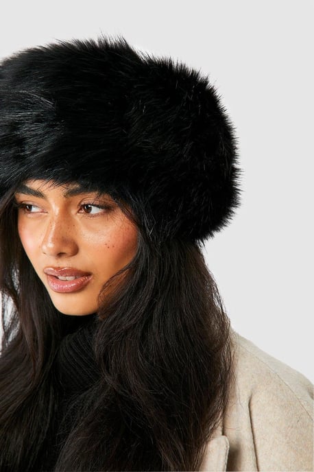 Black Faux Fur Headband - Image 2