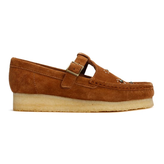 Clarks Originals Wallabee T Bar Suede Women's Brown Shoes - Image 5