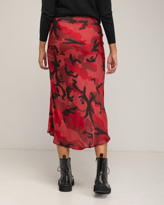 Midi geprinte rok met zijde - Image 3