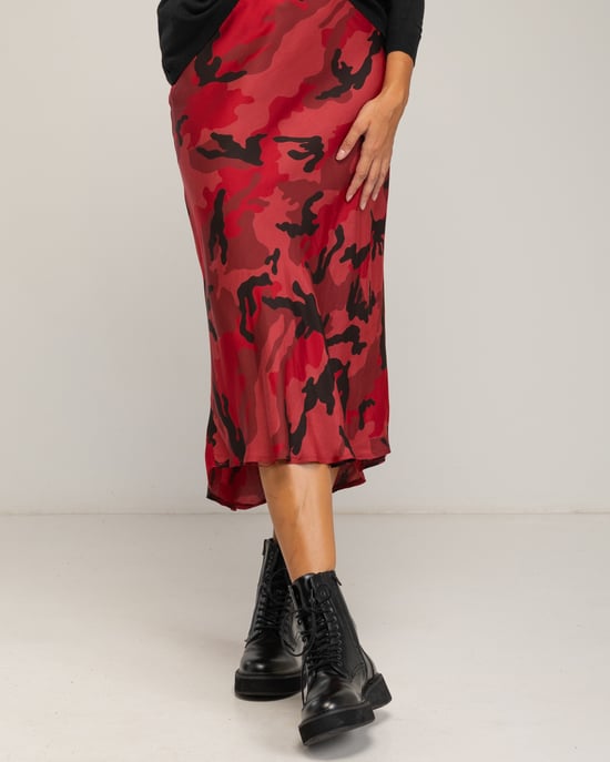 Midi geprinte rok met zijde - Image 4